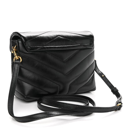 Saint Laurent Calfskin Y Quilted Monogram Toy Loulou Crossbody Bag Black 3 of 11