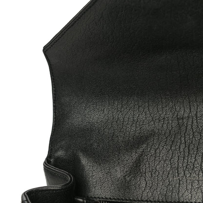Saint Laurent Sheepskin Matelasse Chevron Monogram Medium College Bag Black 17 of 20