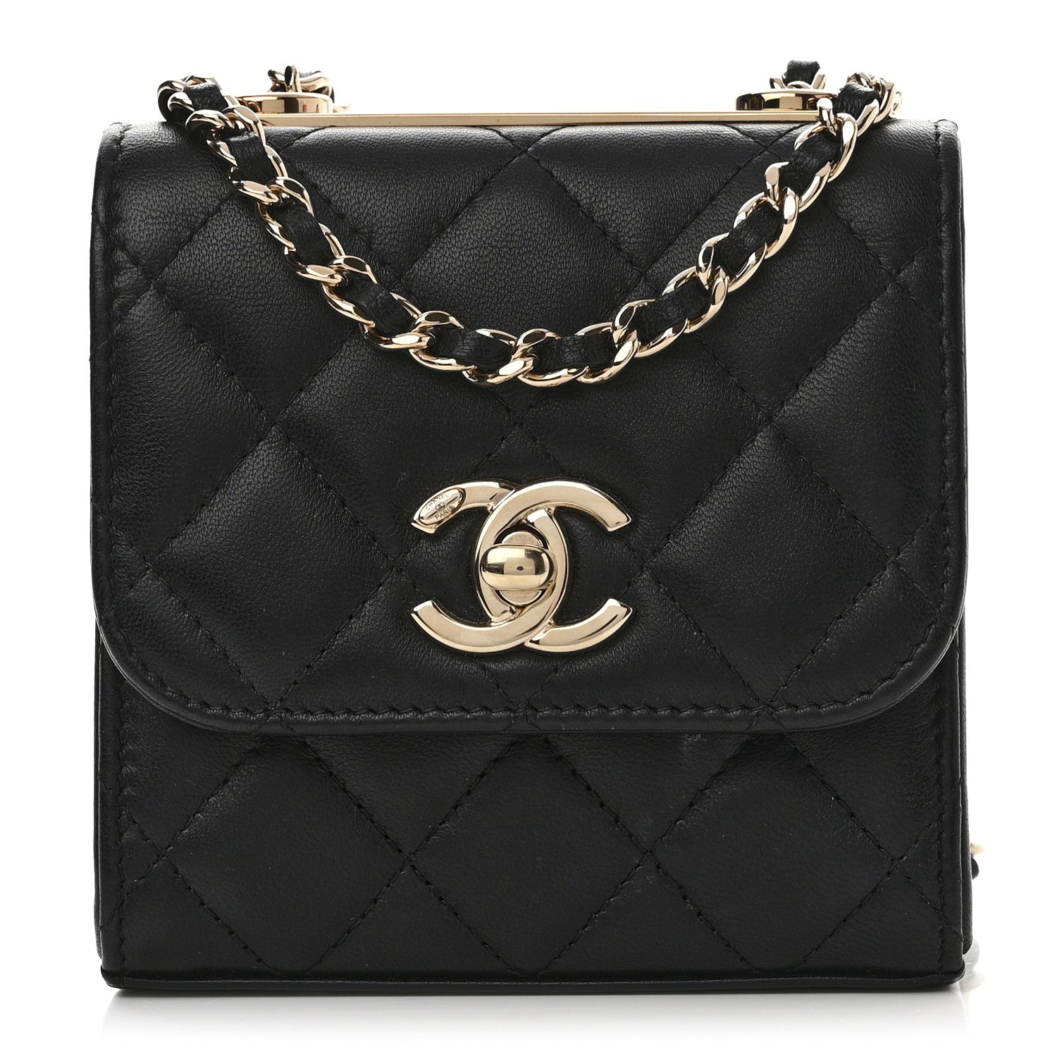 Chanel Lambskin Quilted Mini Trendy CC Chain Wallet Black 1 of 12
