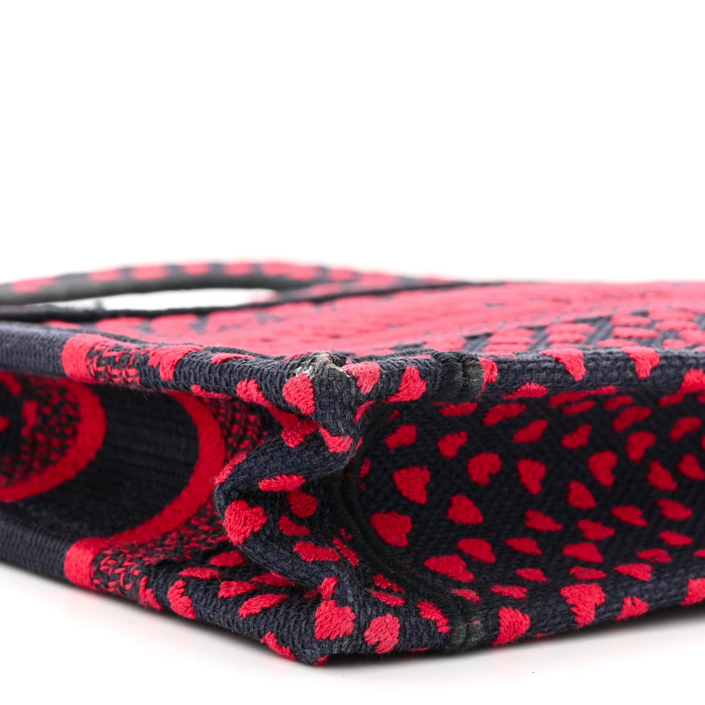 Canvas Embroidered Pop Heart I Love Paris Mini Book Tote Red Multicolor