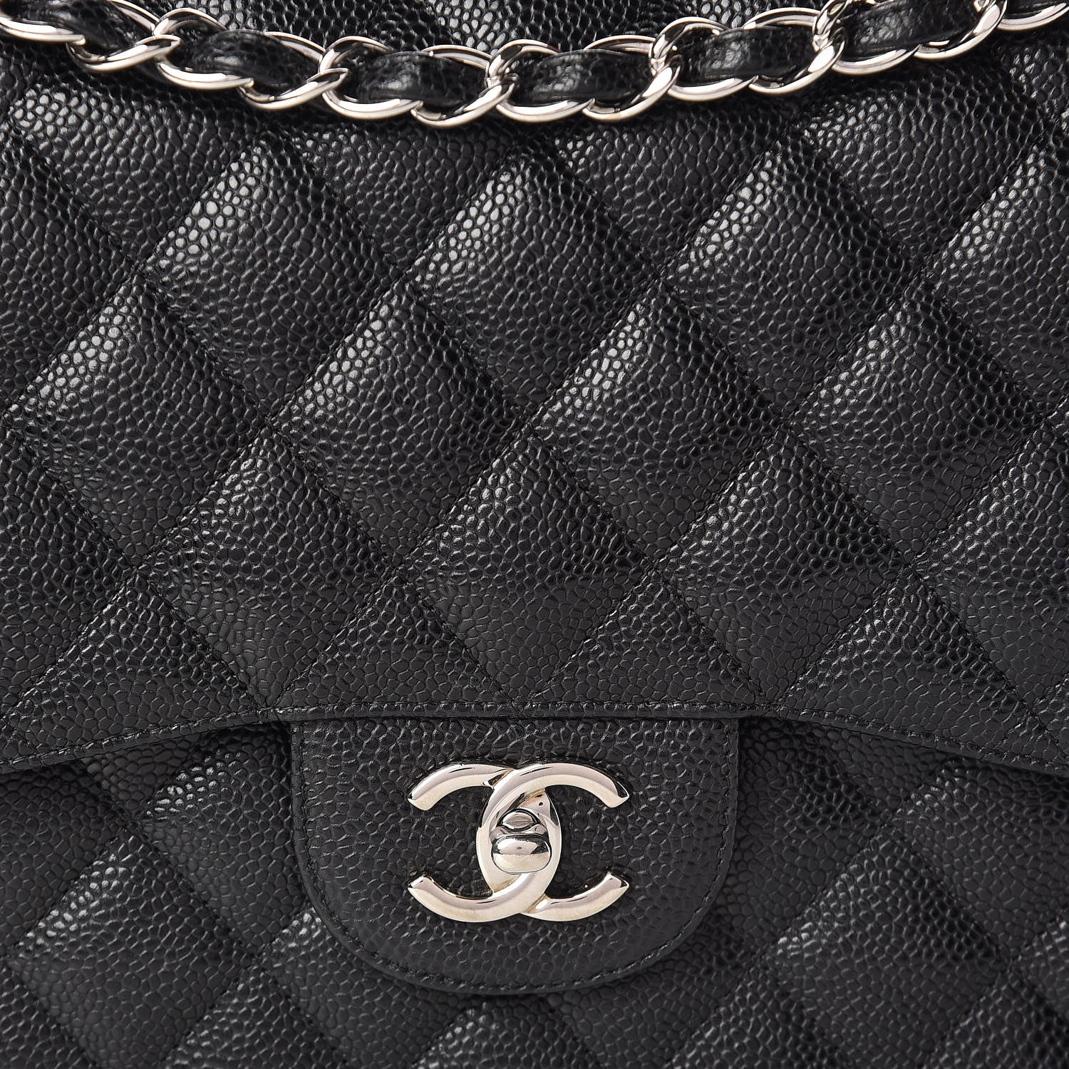 Chanel Caviar Quilted Jumbo Double Flap Black 14 of 15