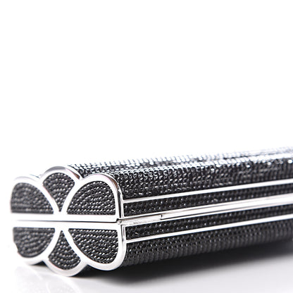 Judith Leiber Swarovski Crystal Minaudiere Clutch Black Silver 6 of 10