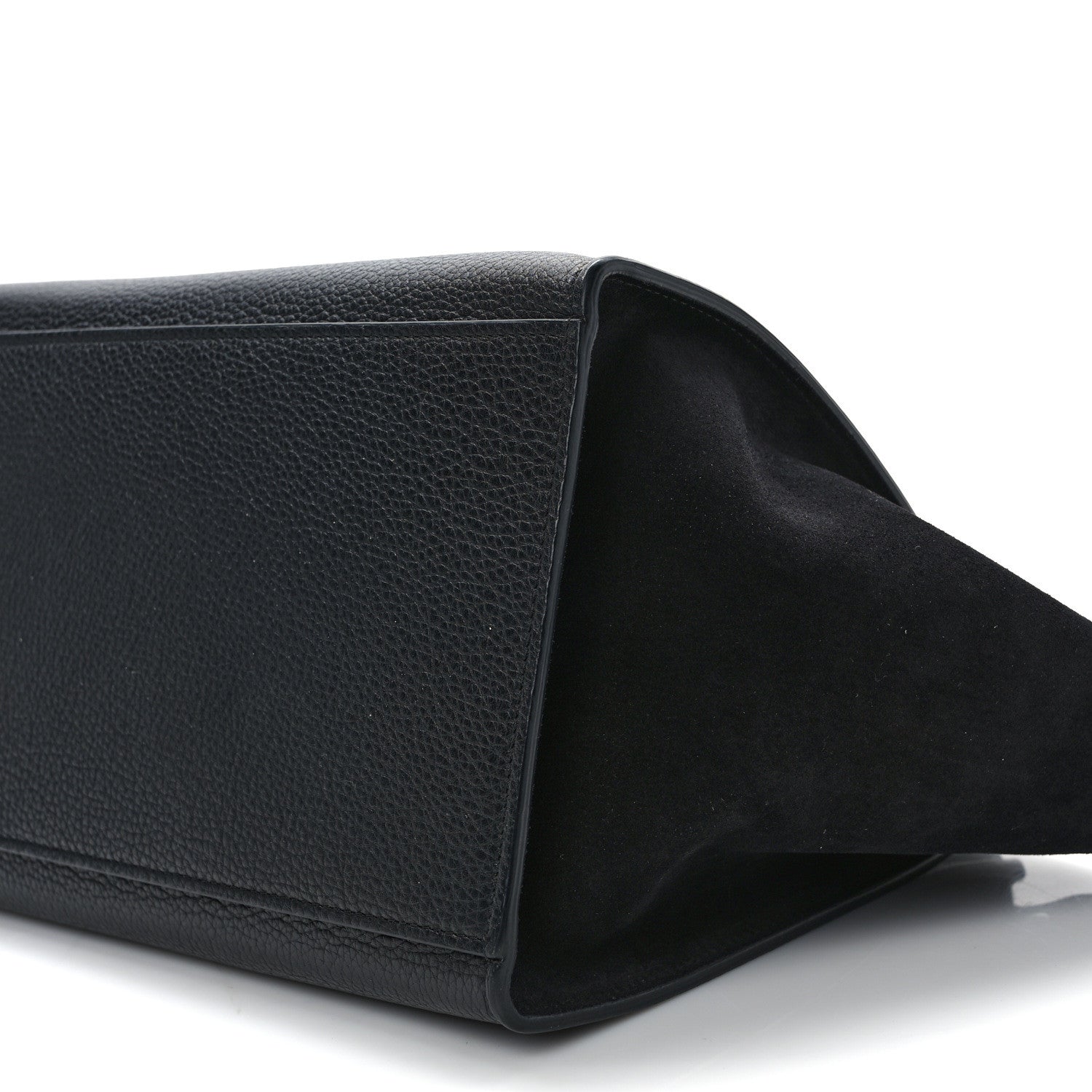 Celine Drummed Calfskin Suede Small Trapeze Black 9 of 15