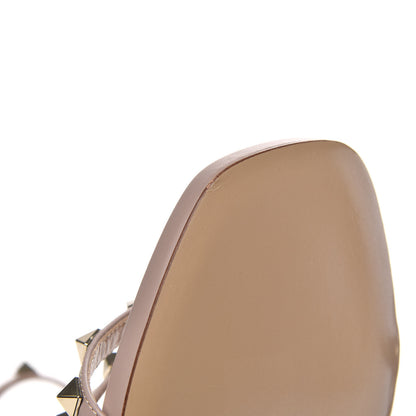 Valentino Garavani Pebbled Calfskin Rockstud Cross Strap 05/105mm Sandals 38.5 Poudre 8 of 9