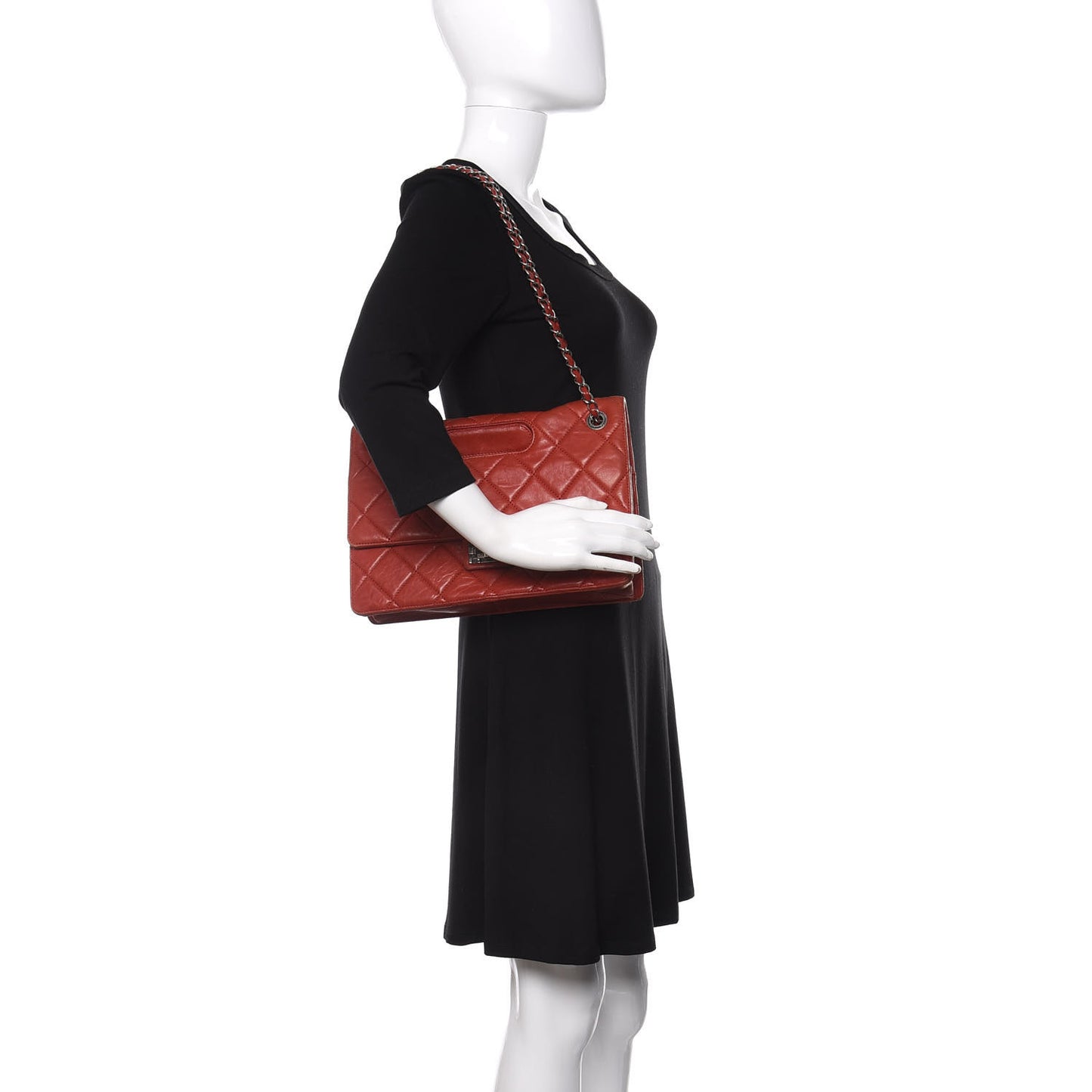 Washed Lambskin Jumbo Take Away Flap Red