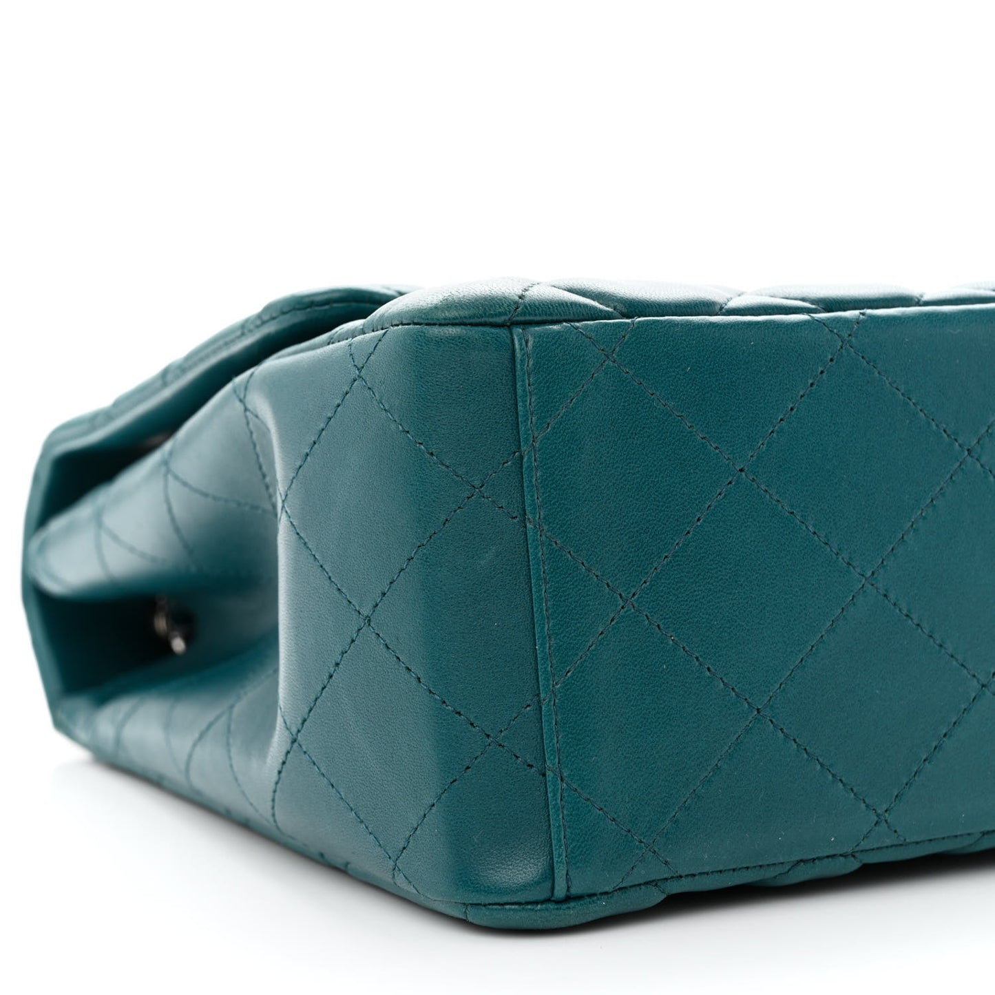 Lambskin Quilted Maxi Single Flap Turquoise