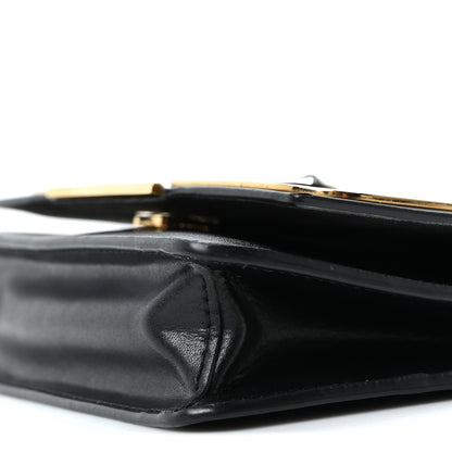 Fendi Vitello Liberty Lucido Metal Monster Eyes Tube Wallet on Chain Black 10 of 10
