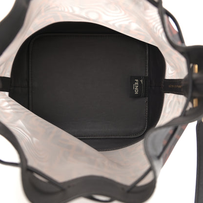 Fendi Mesh Vitello Grace F is Fendi FF 1974 Grande Mon Tresor Bucket Bag Marrone Black Ebano 4 of 9