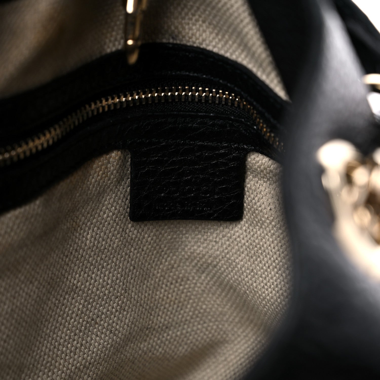 Gucci Pebbled Calfskin Medium Soho Chain Shoulder Bag Black 6 of 15