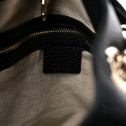 Gucci Pebbled Calfskin Medium Soho Chain Shoulder Bag Black 6 of 15