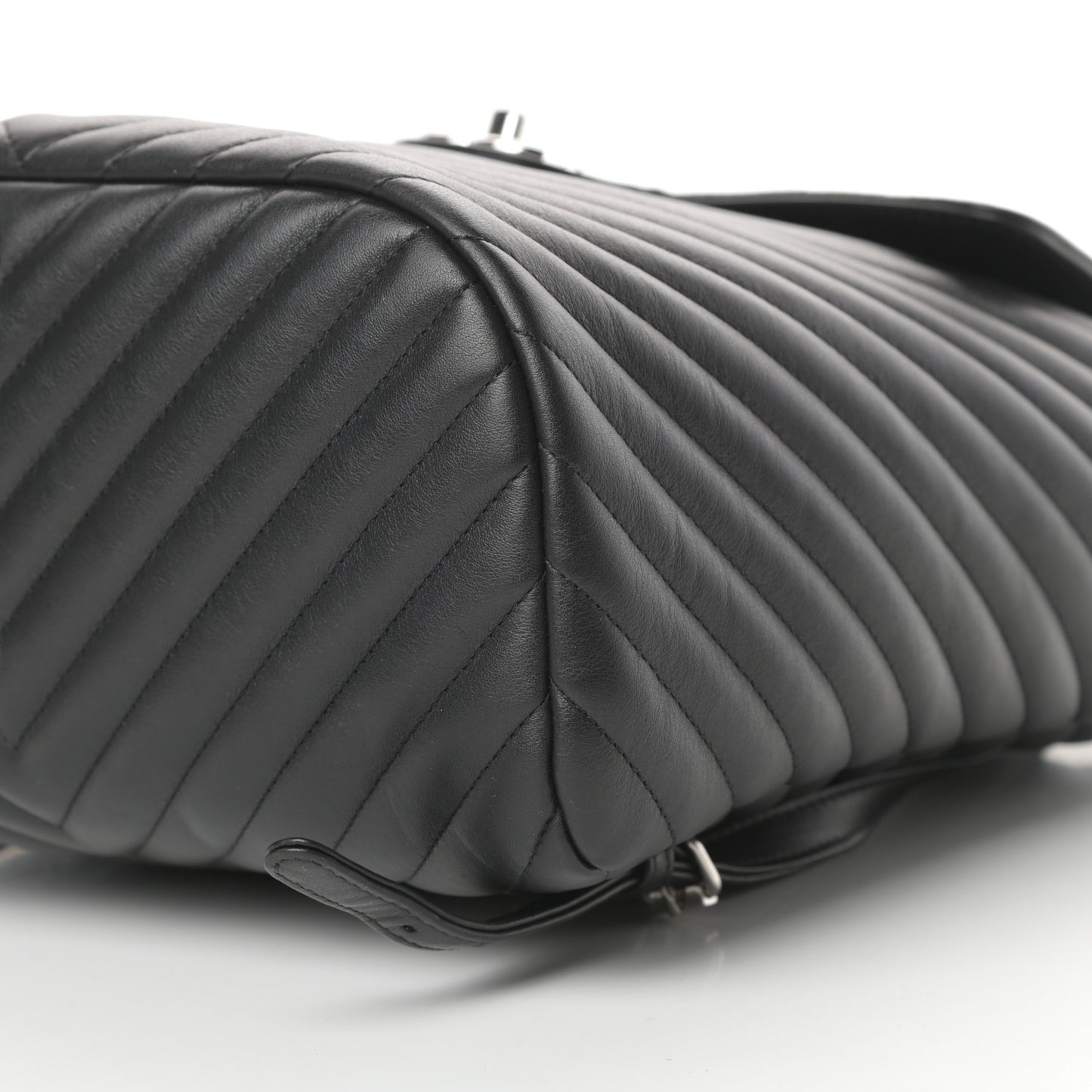 Calfskin Chevron Quilted Large Urban Spirit Backpack Black