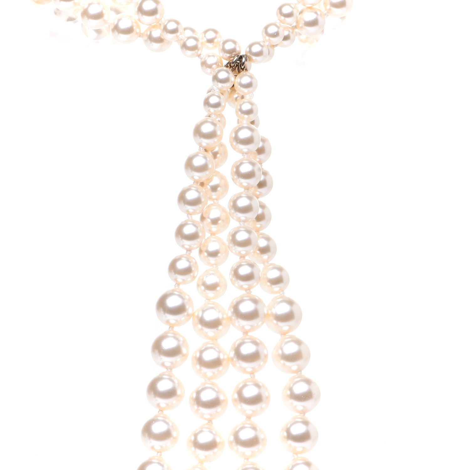 Chanel Pearl Multi Strand CC Necklace Gold 14 of 14