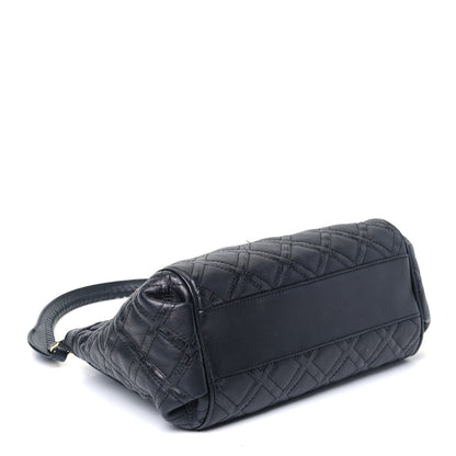 Versace Calfskin Greca Argyle Embossed Medusa Shoulder Bag Black 7 of 9
