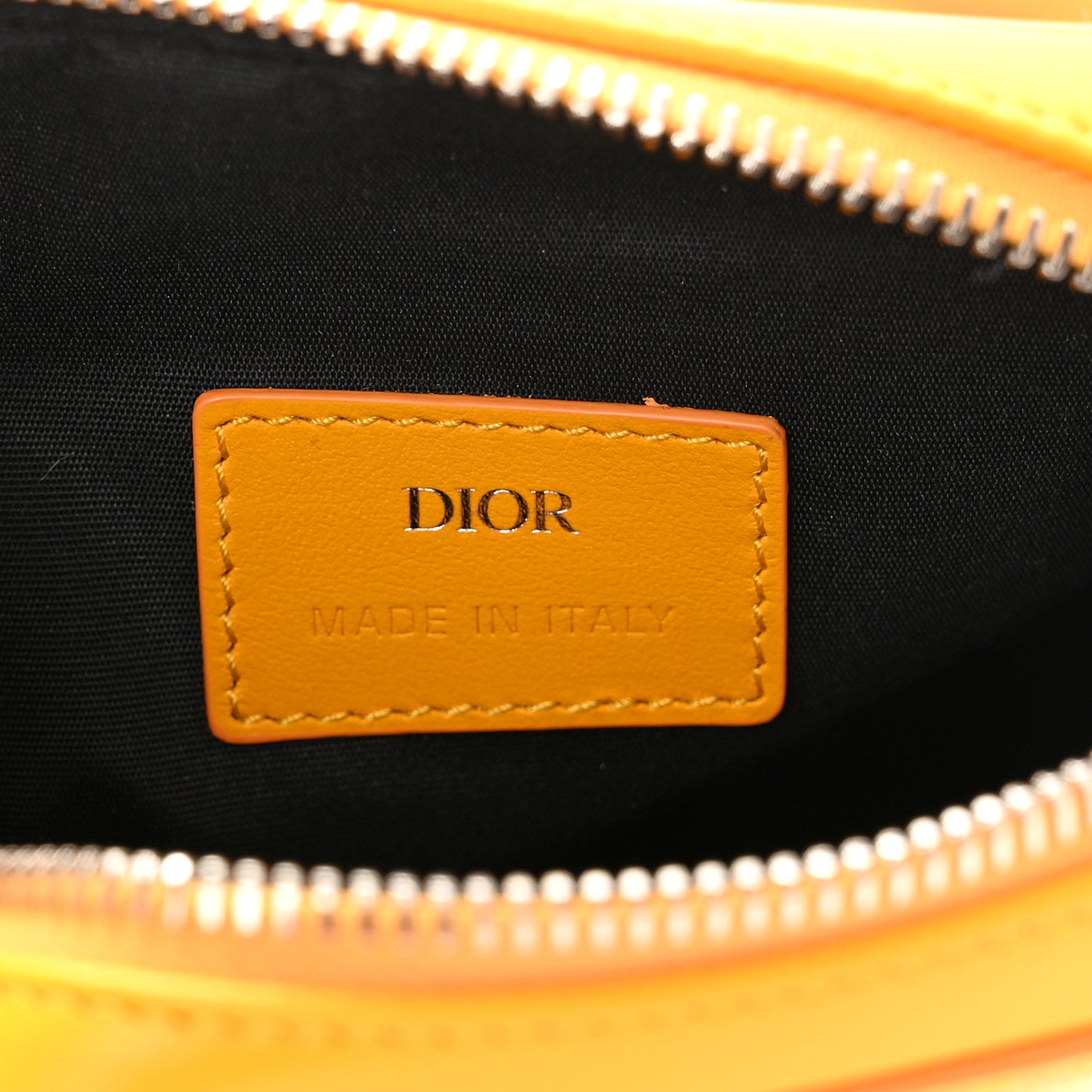 Calfskin Oblique Galaxy Perforated World Tour Messenger Pouch Yellow