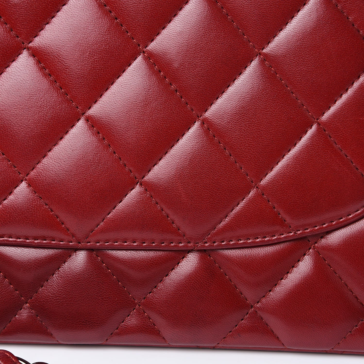 Chanel Lambskin Quilted Jumbo Double Flap Dark Red 13 of 19