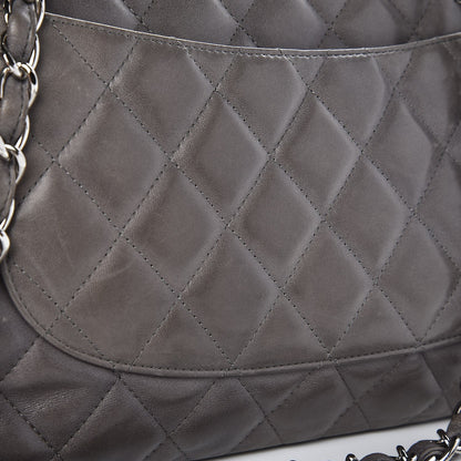 Chanel Lambskin Quilted Jumbo Single Flap Dark Grey 9 of 10