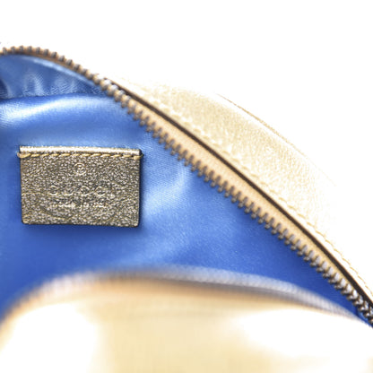 Gucci Metallic Calfskin Matelasse Mini GG Marmont Round Shoulder Bag Gold Pink 8 of 11