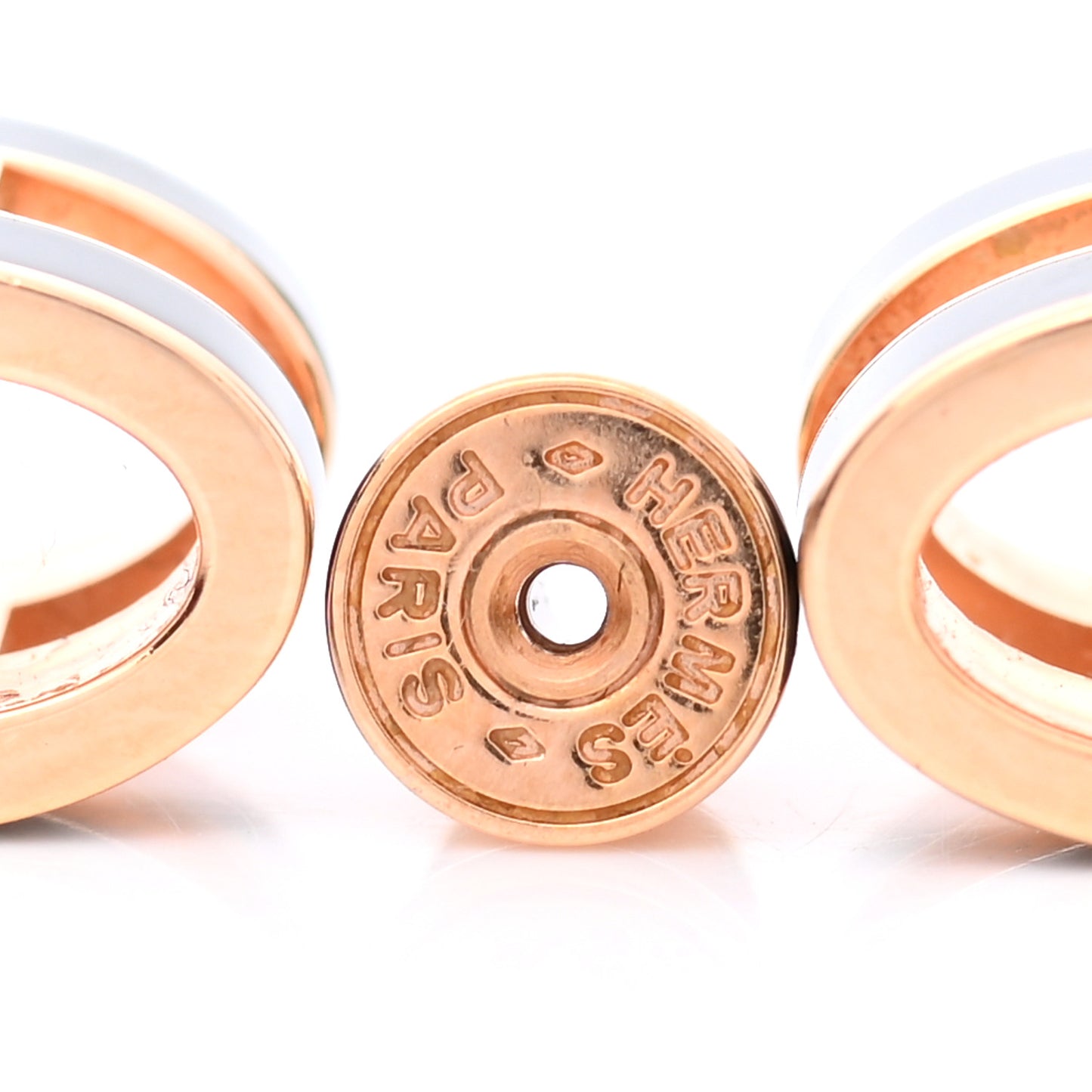 Rose Gold Lacquered Pop H Earrings Black