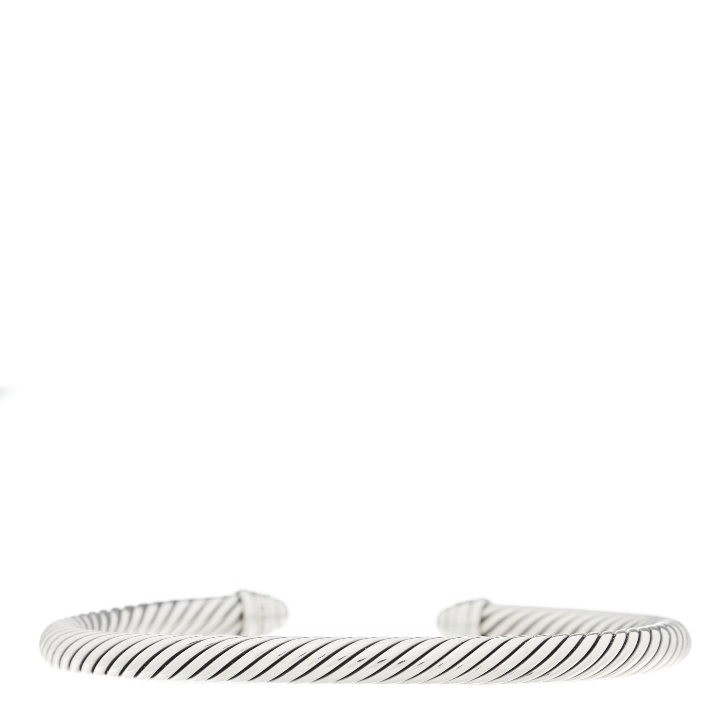 David Yurman Sterling Silver Diamond 5mm Cable Classics Dome Bracelet 2 of 3