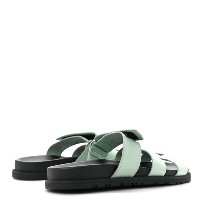 Hermes Epsom Womens Chypre Sandals 37.5 Vert Jade 4 of 10