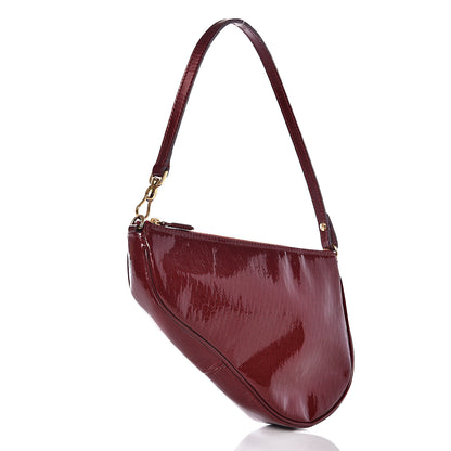 Christian Dior Patent Monogram Mini Saddle Pochette Red 2 of 8