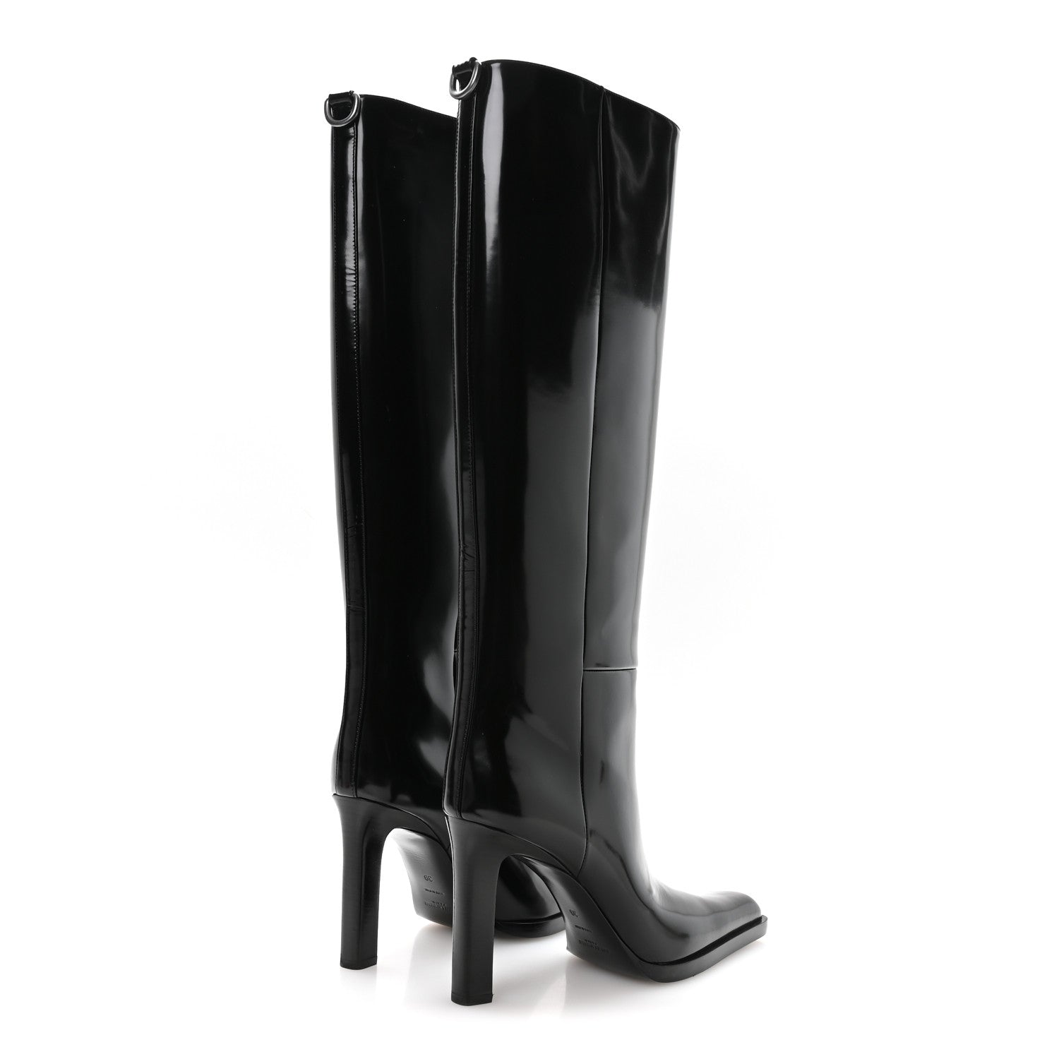 Saint Laurent Vitello Marilyn Nina 95 Knee High Boots 39 Black 4 of 8