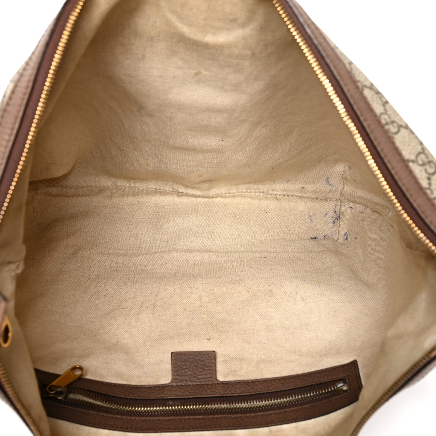 GG Supreme Monogram Web Ophidia Half Moon Hobo Brown