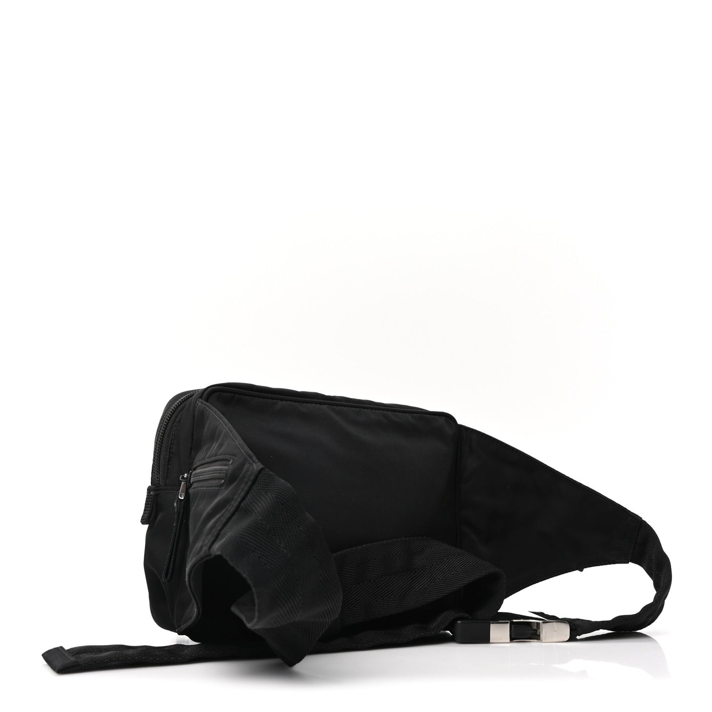 Tessuto Nylon Double Pocket Belt Bag Black