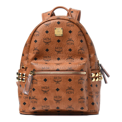MCM Visetos Small Side Stud Stark Backpack Cognac 1 of 3