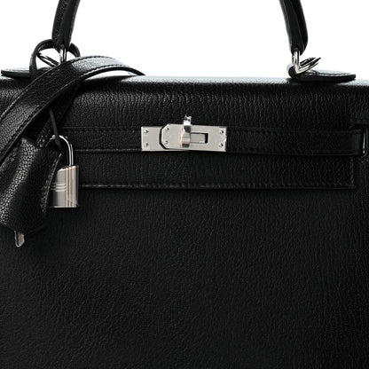 Hermes Chevre Chamkila Kelly Sellier 25 Black 6 of 9
