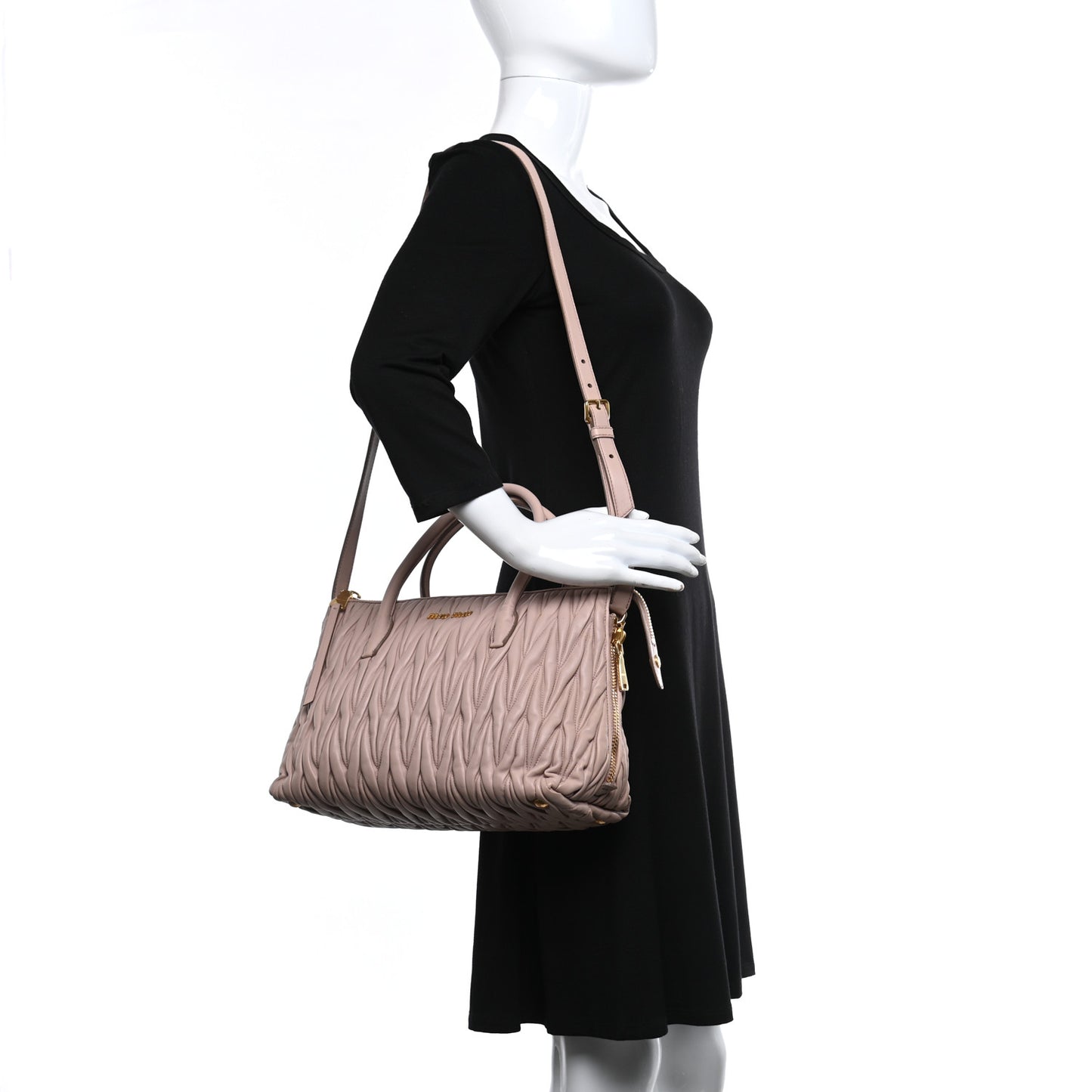 Nappa Matelasse Top Handle Bag Cammeo