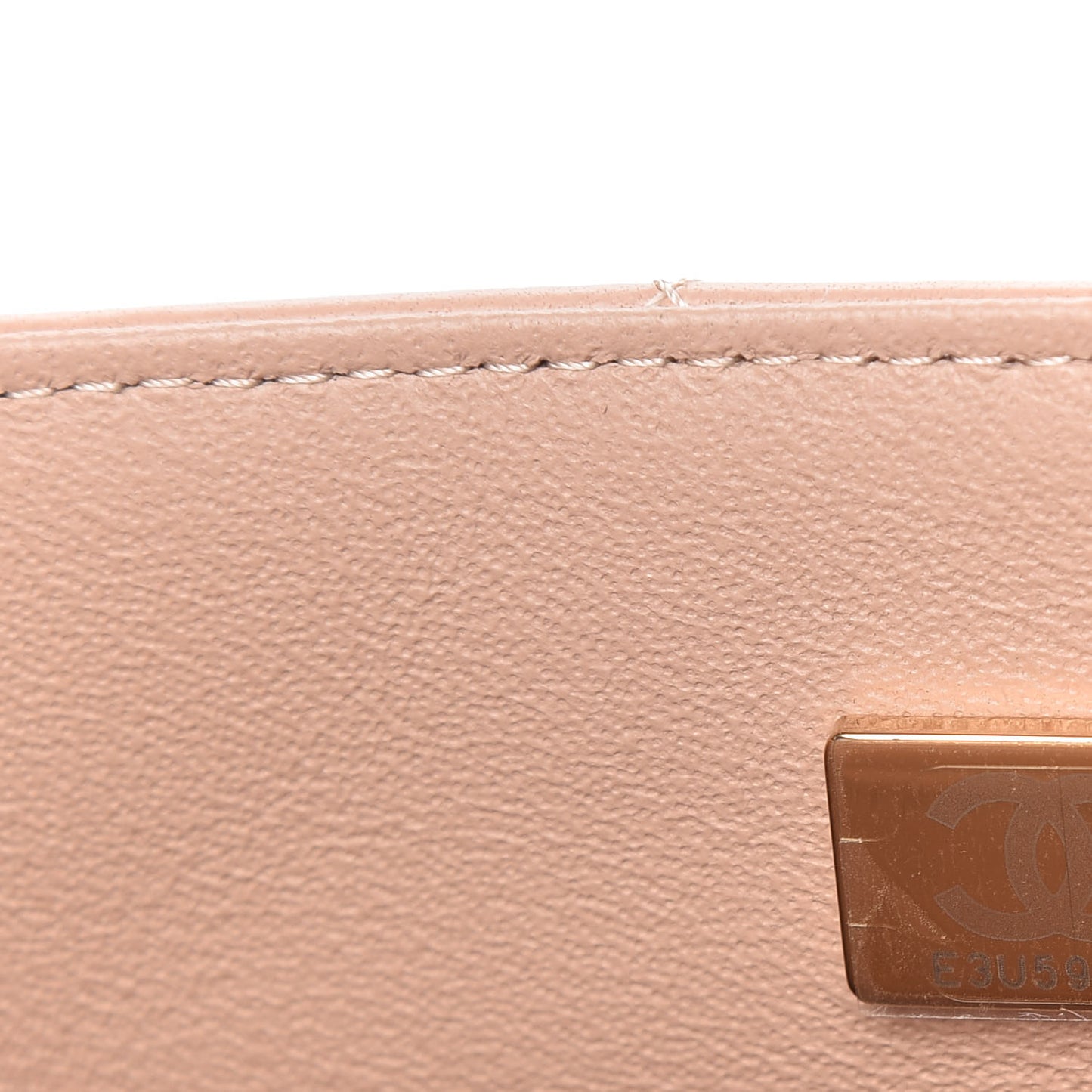 Lambskin Quilted Mini Top Handle Rectangular Flap Beige