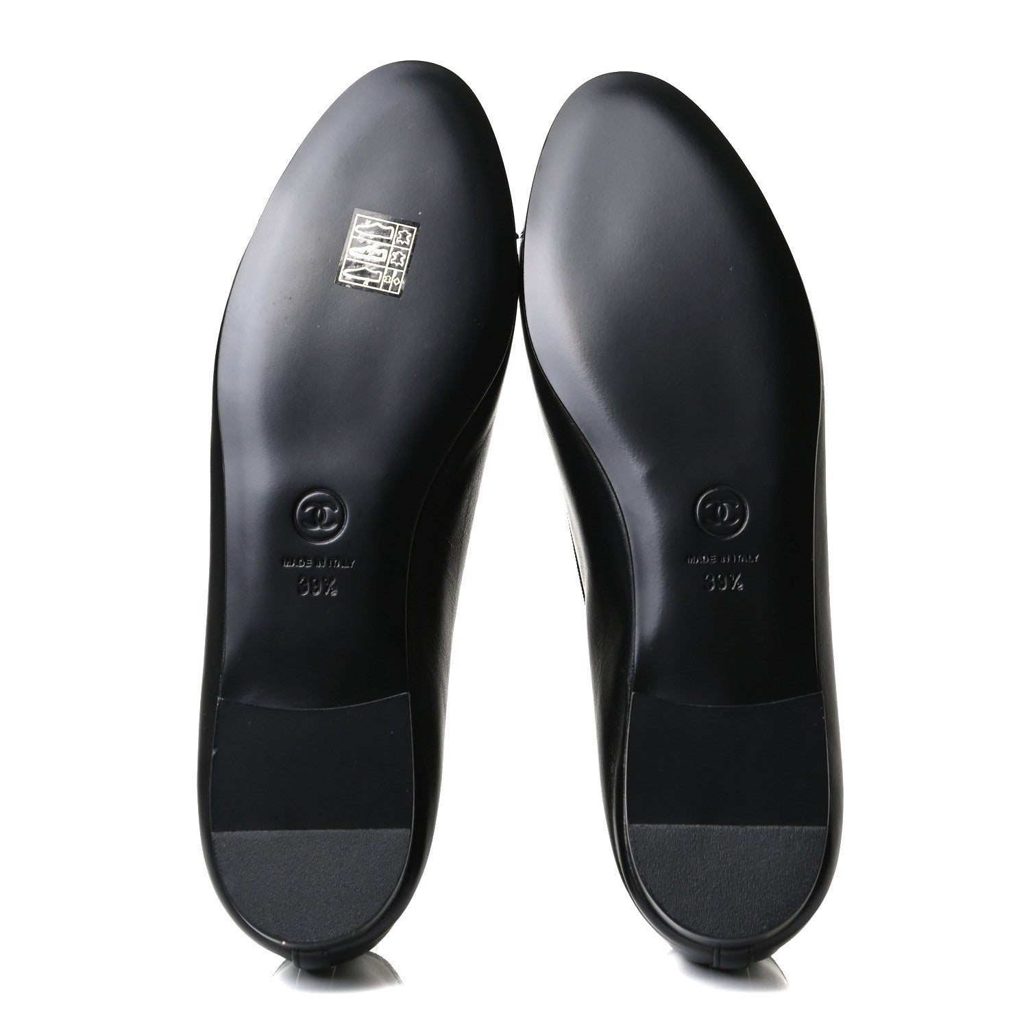 Chanel Lambskin Patent Cap Toe Ballerina Flats 39.5 Black 7 of 10
