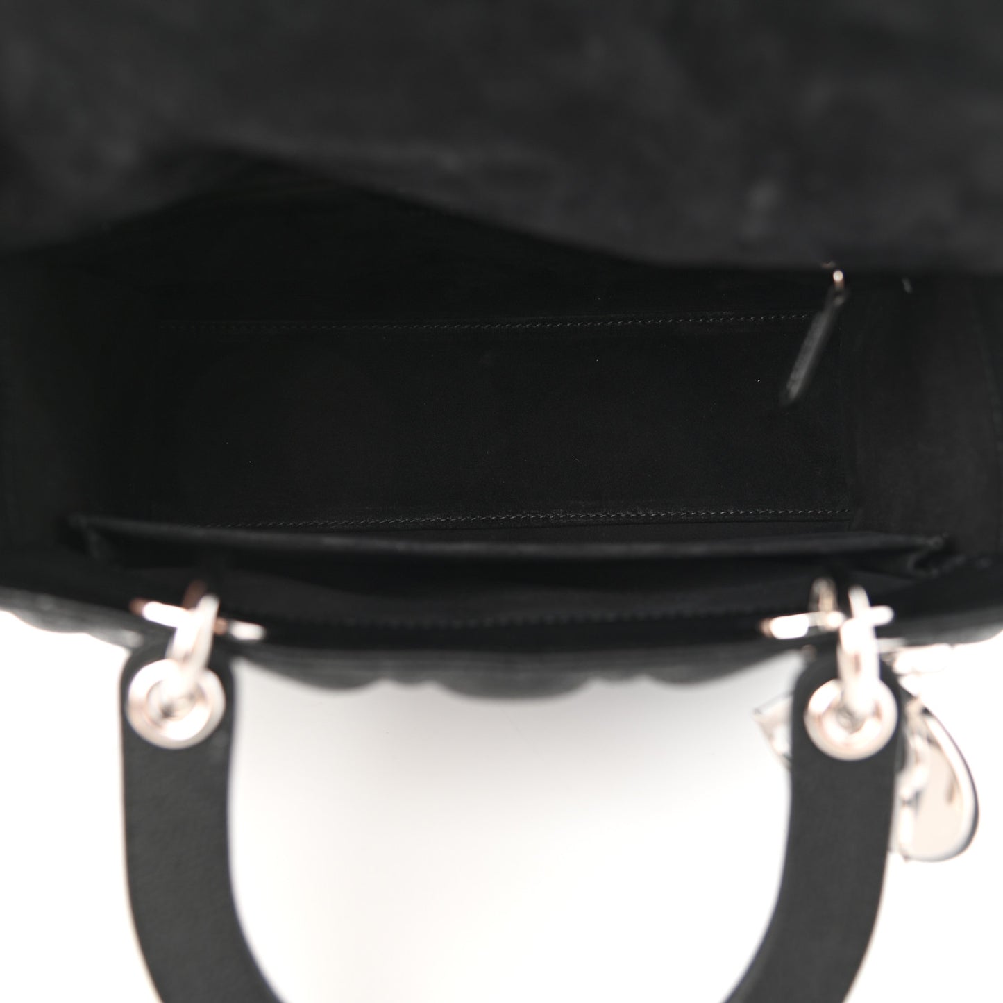 Grained Calfskin Cannage Medium Lady Dior Black