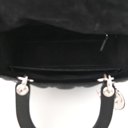 Christian Dior Grained Calfskin Cannage Medium Lady Dior Black 5 of 11