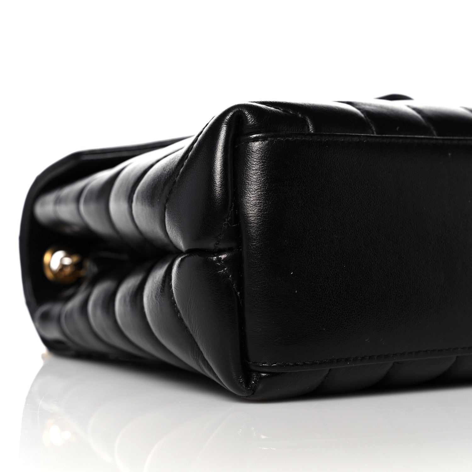 Saint Laurent Calfskin Y Quilted Monogram Small Loulou Chain Satchel Black 8 of 14