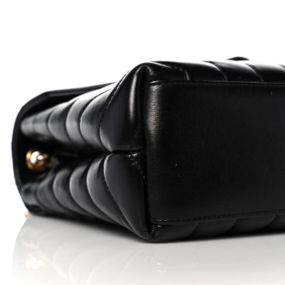 Saint Laurent Calfskin Y Quilted Monogram Small Loulou Chain Satchel Black 8 of 14