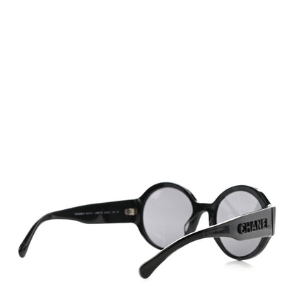 Chanel Acetate Polarized Round Sunglasses 5410 Black 2 of 6