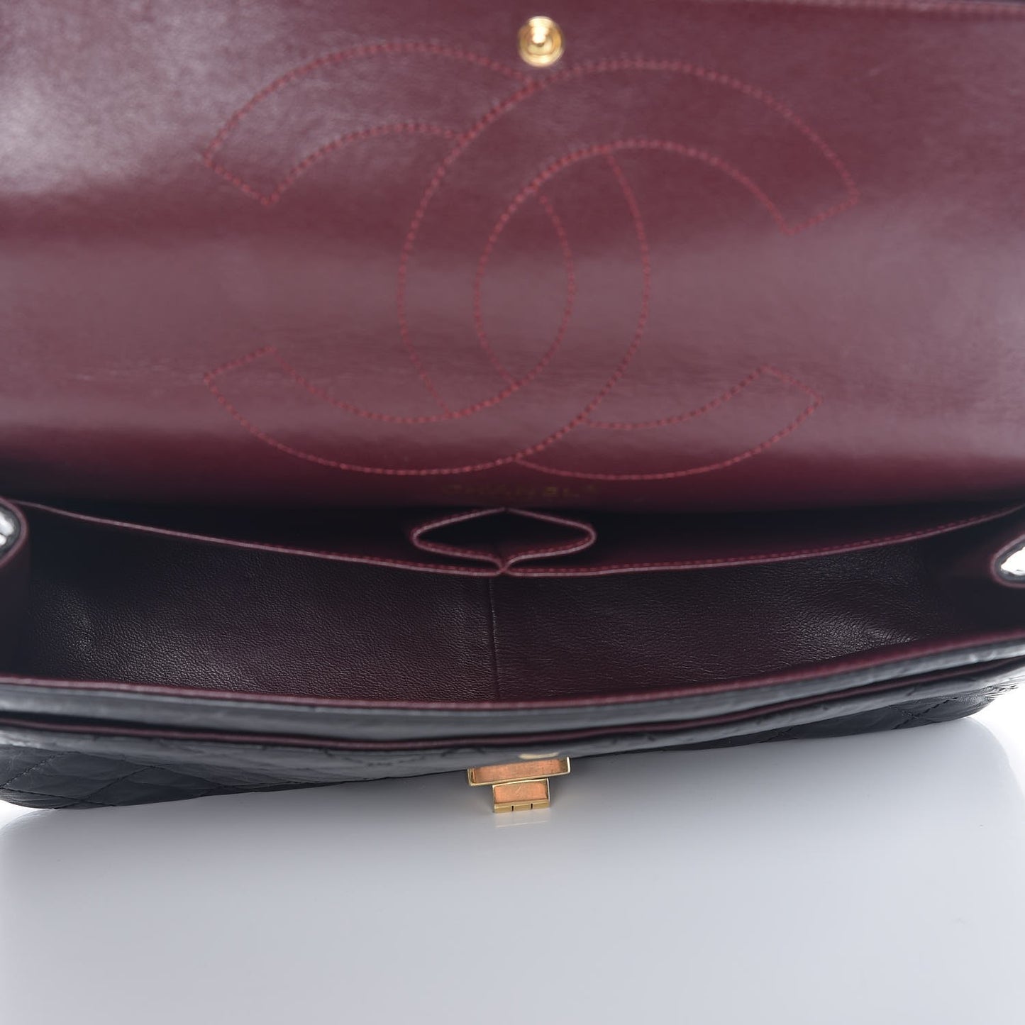 Aged Calfskin Quilted 2.55 Reissue 227 Flap Black