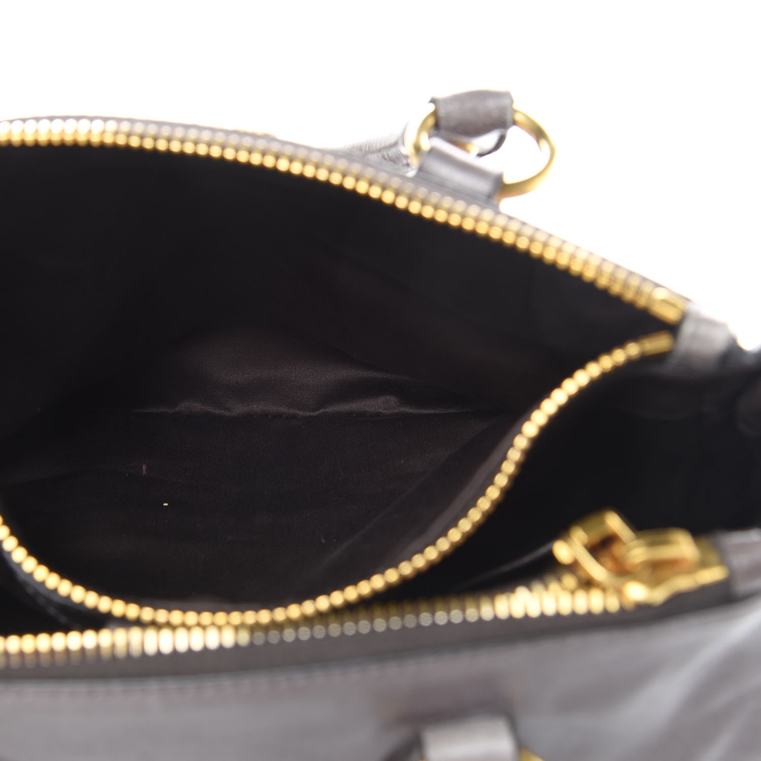 Miu Miu Vitello Shine Double Zip Tote Fumo 5 of 16