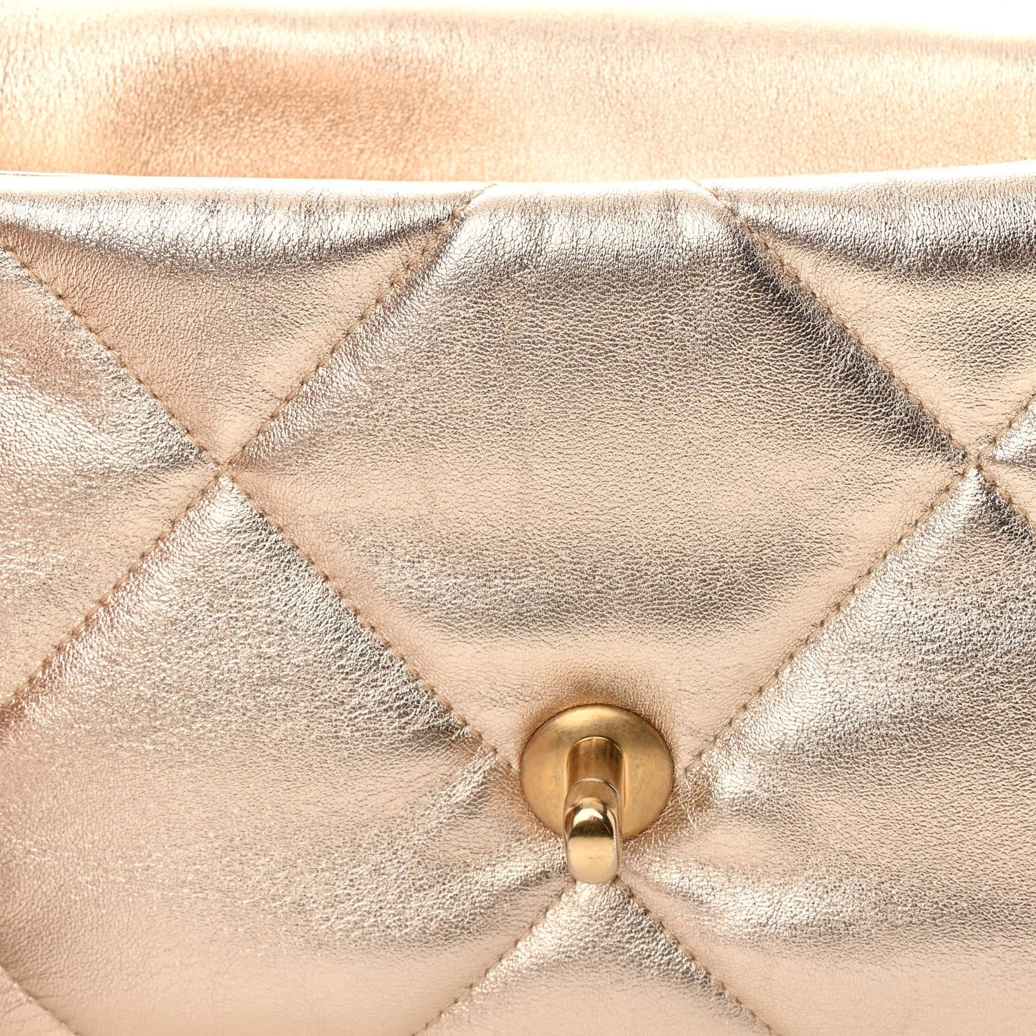 Chanel Metallic Lambskin Quilted Medium Chanel 19 Flap Gold 15 of 16