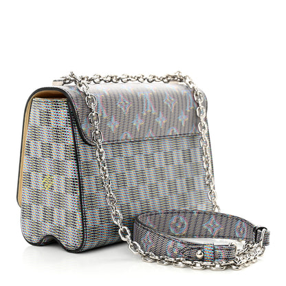 Louis Vuitton Calfskin Monogram LV Pop Twist Shoulder Bag MM Blue 3 of 9