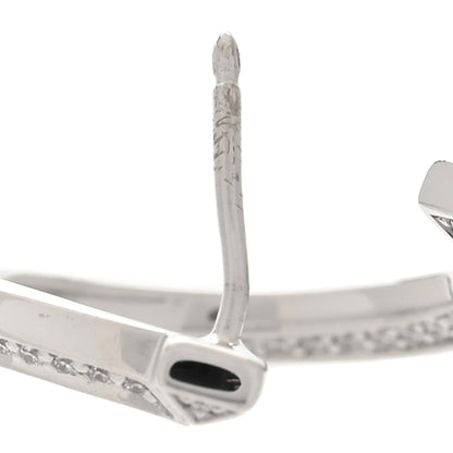 Tiffany 18K White Gold Diamond T1 Open Hoop Earrings 5 of 6