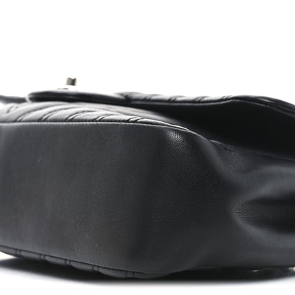 Chanel Lambskin Chevron Quilted Double Stitch Jumbo Double Flap Black 10 of 10