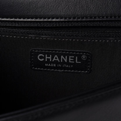 Chanel Calfskin Chevron Quilted Large Boy Flap Black 6 of 12
