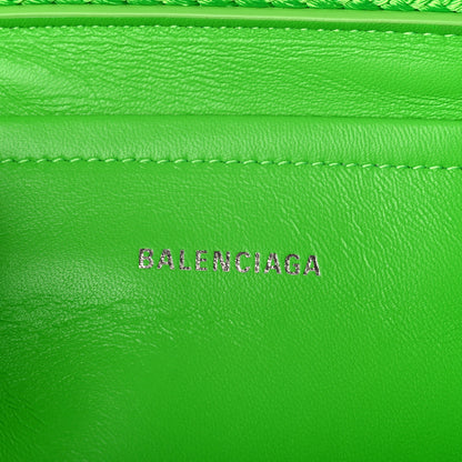 Balenciaga Nylon Lambskin Woven Small Ibiza Basket With Strap Green 6 of 8