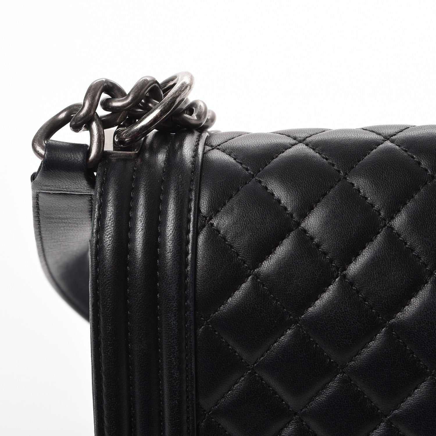 Chanel Lambskin Quilted Medium Boy Flap Black 16 of 19