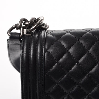 Chanel Lambskin Quilted Medium Boy Flap Black 16 of 19