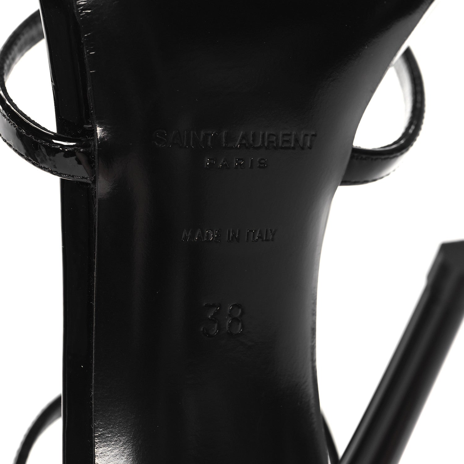 Saint Laurent Patent Cassandra 100 Sandals 38 Black 8 of 9