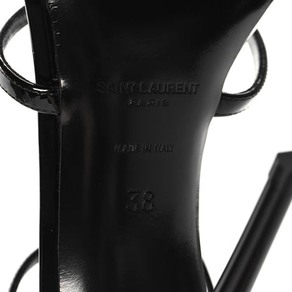Saint Laurent Patent Cassandra 100 Sandals 38 Black 8 of 9